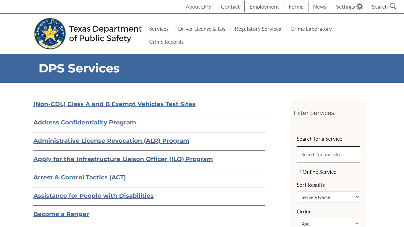 DPS Services | Department of Public Safety